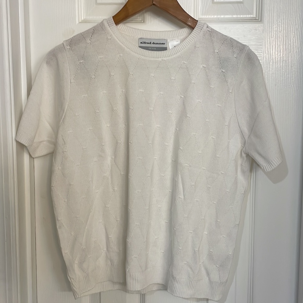 Alfred Dunner Neutral Pullover Knit Crewneck Sweater Sz Petite Large